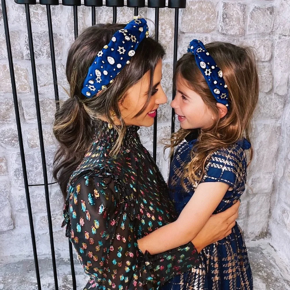 Lele Sadoughi kids Crystal Headband Jewish Star Knotted Star of David